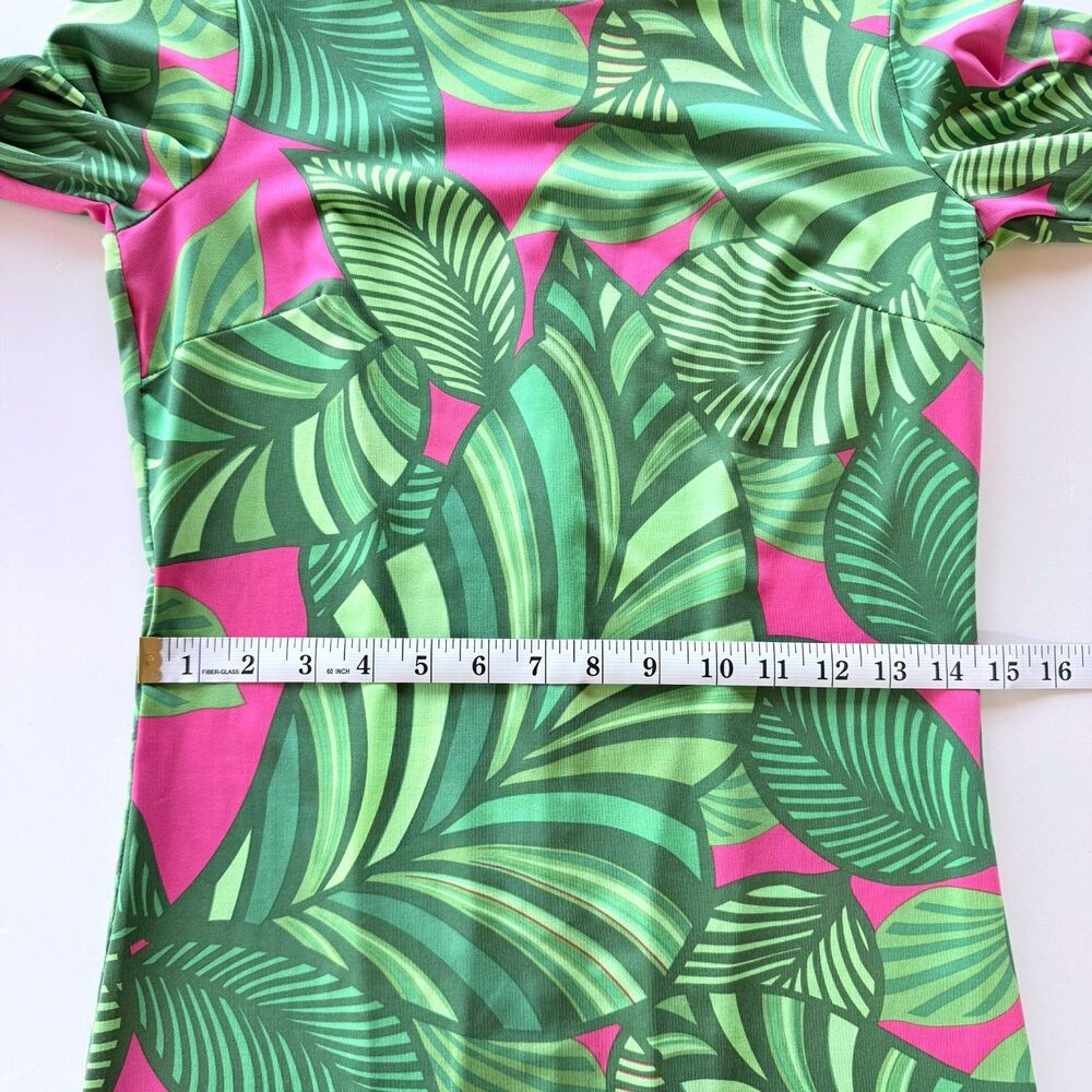 NEW Flora Bea Morgan Long Sleeve Shift Dress in Farm Valley Pink Tropical Size S - Picture 10 of 13
